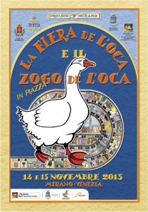 写真３：Fiare de l’oca e Zogo de l’oca（ガチョウ祭りとガチョウゲーム）