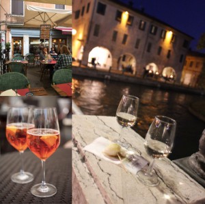 写真３：左下がスプリッツ，右はプロセッコ