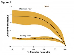 Figure 1. 冠血流と冠動脈狭窄の関係