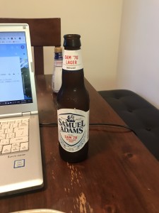 定番のサミュエルアダムズ。ビールの種類が豊富なのは、ちょっとした楽しみに。
