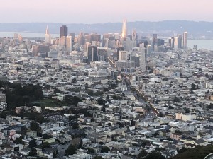 写真 4. 近所の山から見下ろしたサンフランシスコの街並み